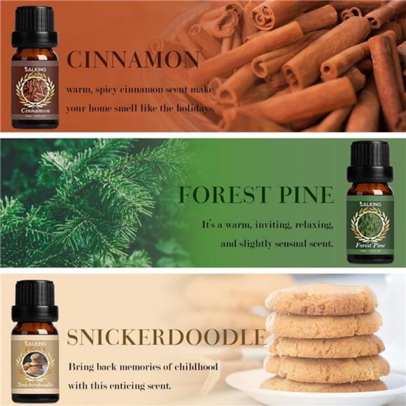 SALKING Autumn Fragrance Oils, Premium Fall Essential Oils for Diffuser, - Picture 4 of 7